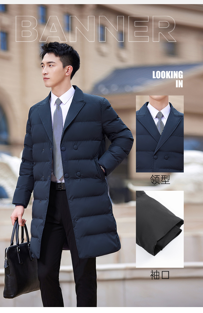 Autumn and winter down cotton warm cotton coat mid-length men style DY7-2319A men style