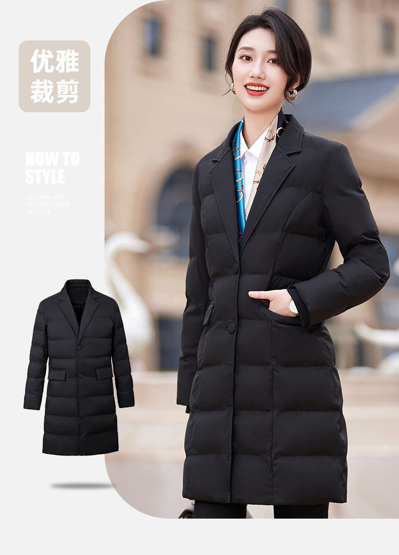 Autumn and winter business warm mid-length cotton coat for women DY7-2320 for women