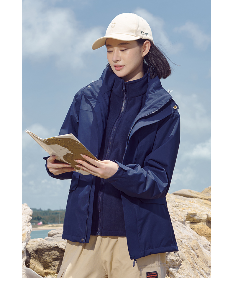 Outdoor detachable three-in-one fleece liner jacket T02-8207