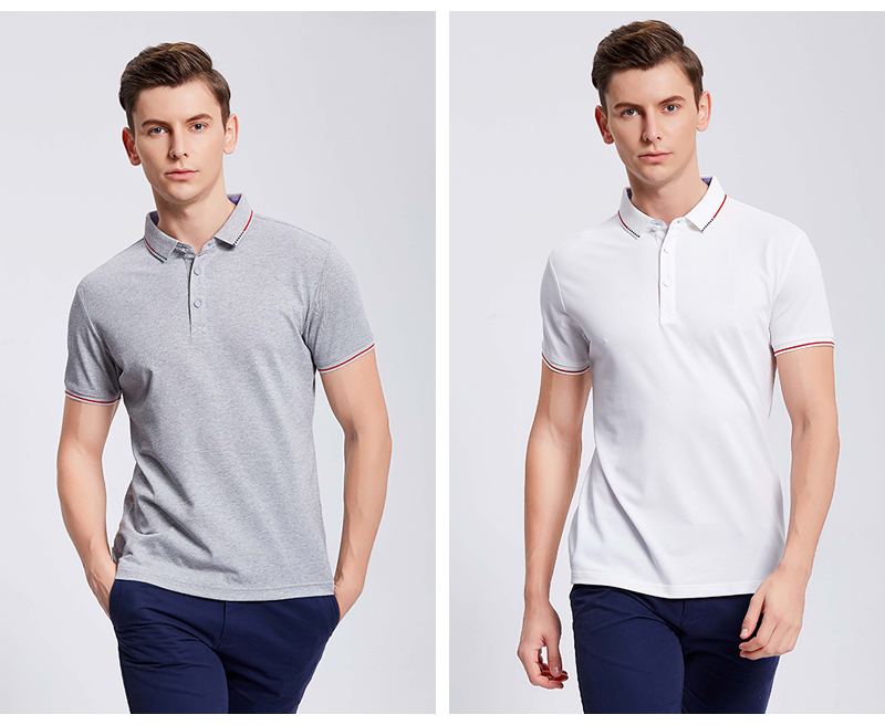 200g ice ion mercerized cotton business color lapel short sleeve POLO shirt universal GJ11-9018