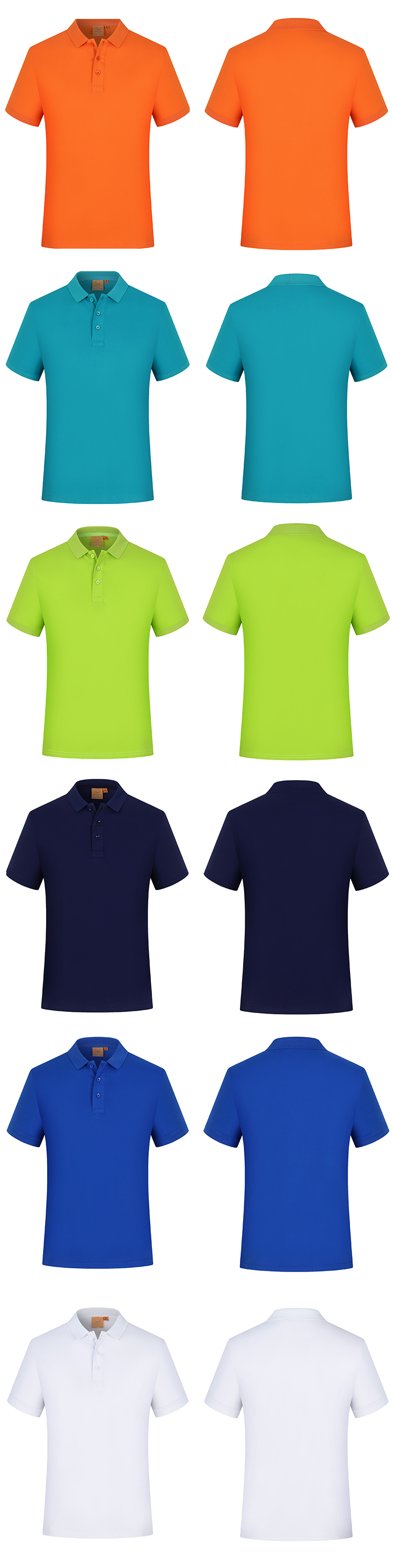 185g 100% cotton lapel short-sleeved POLO shirt for men and women GT3-163-7988