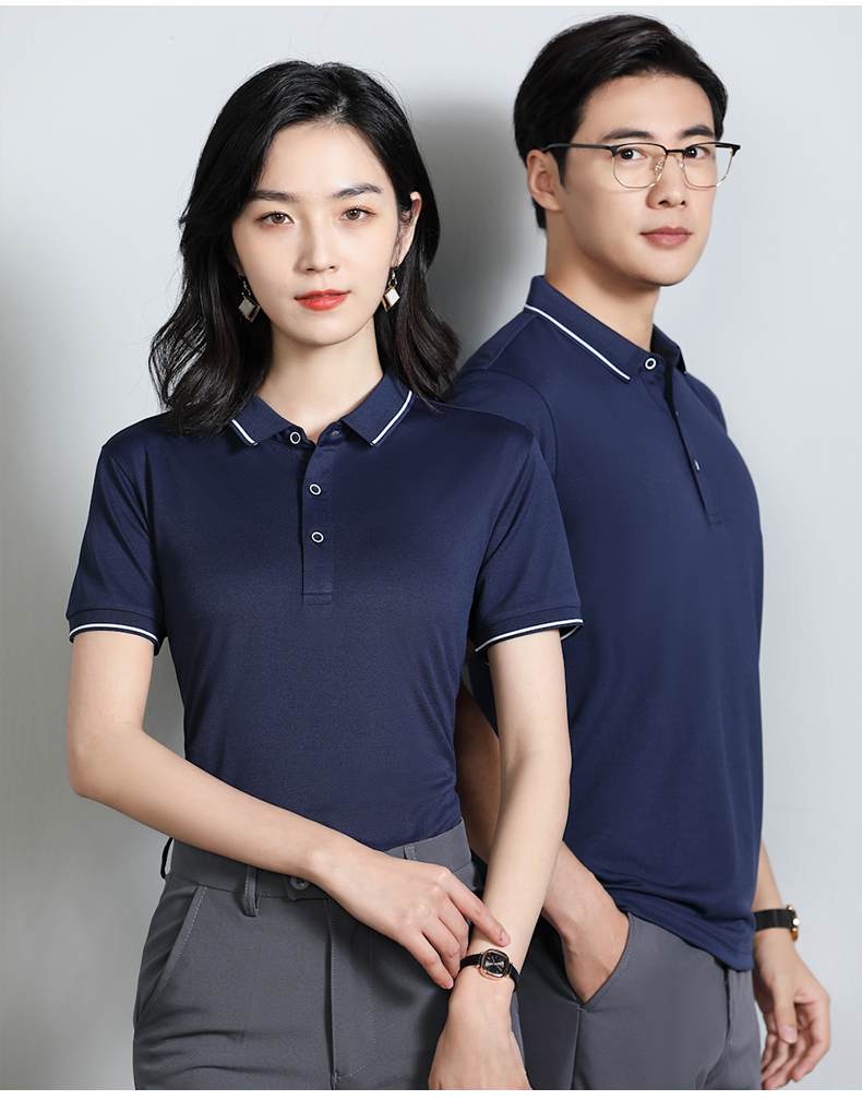 200g ice ion new version lapel short-sleeved POLO shirt universal style W14-FN99002