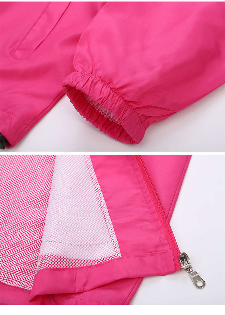 210g peach lamination zipper stand collar windbreaker for men and women GJ2-118