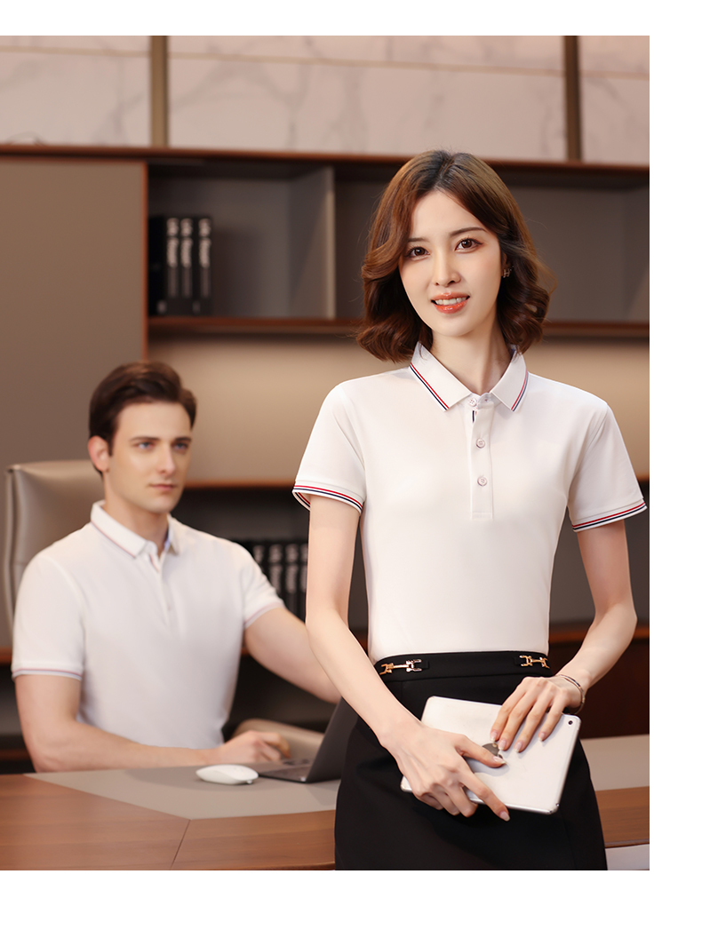 200g 40pcs seaweed silk pearl lapel short-sleeved POLO shirt GJ15-9958