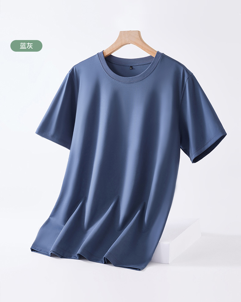 165g linen cotton round neck short-sleeved T-shirt D07-2023007-2 men