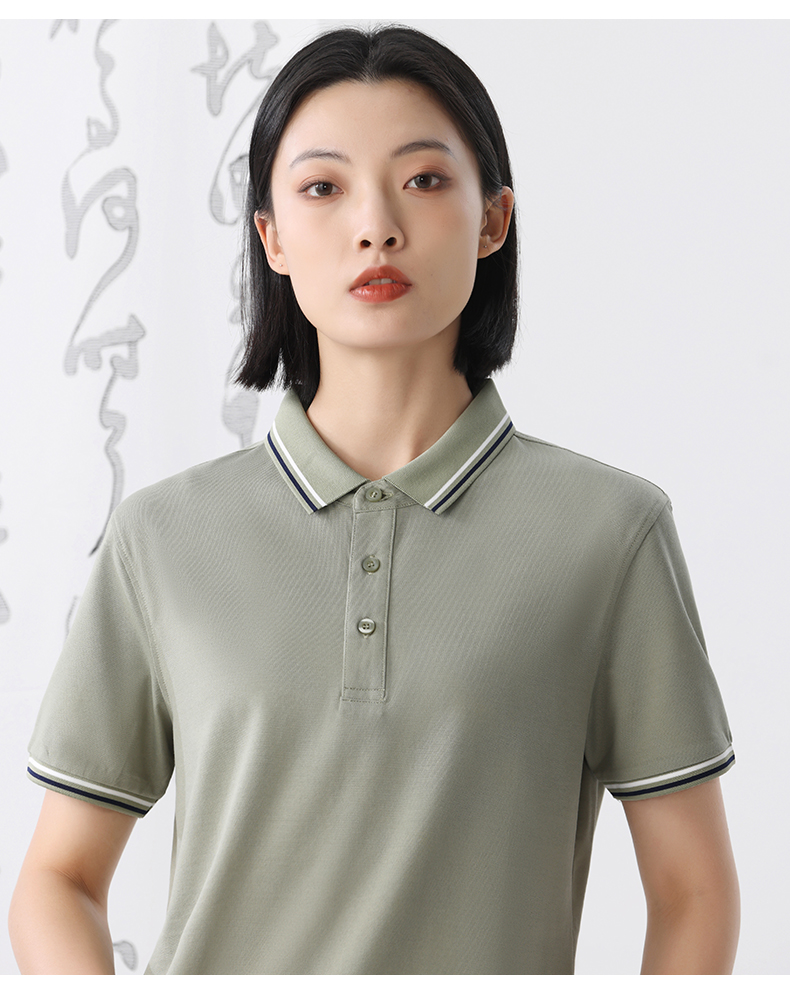 200g 40s yarn color collar short sleeve POLO shirt GJ28-2208