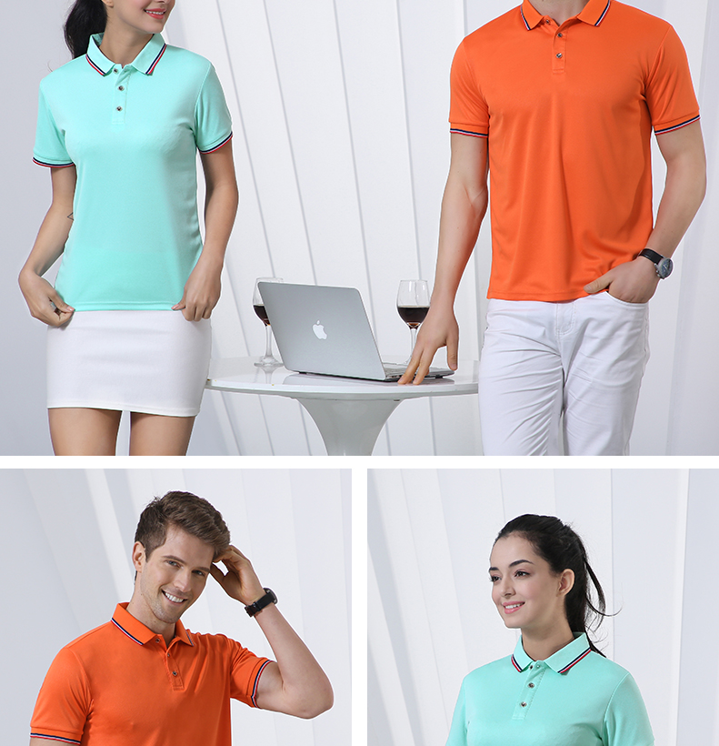 High-end nanofiber couple lapel POLO shirt H32-9808