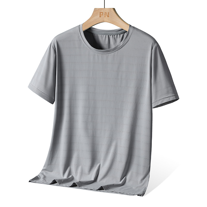 Ice silk gradient hole quick-drying round neck short-sleeved T-shirt G14-JC036