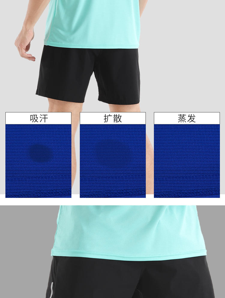 Solid color sports quick-drying round neck short-sleeved T-shirt for men GJ3-7327