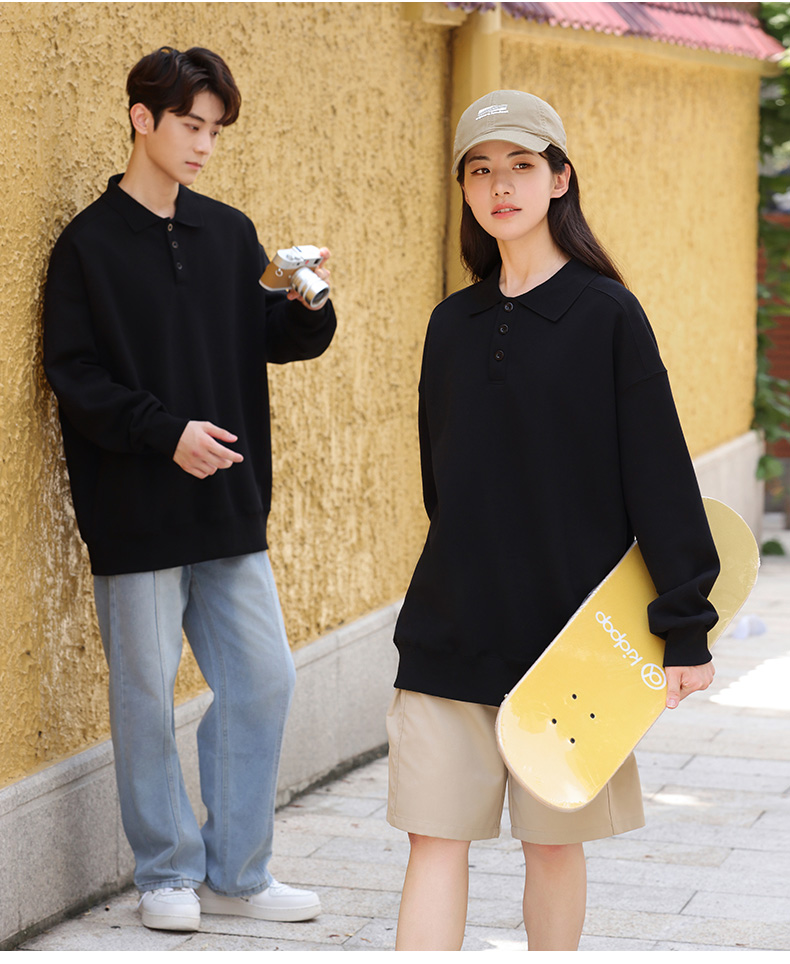 310g autumn and winter lapel long sleeve couple style S02-MF05