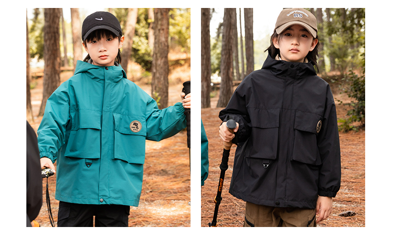 Three-in-one polar fleece liner three-dimensional pocket jacket 220-Q23518 children