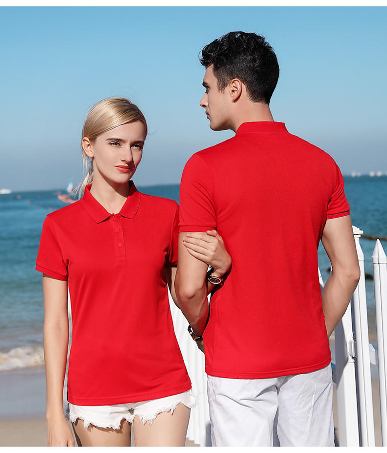 Ice silk cotton solid color lapel short sleeve POLO shirt universal SNS-2206