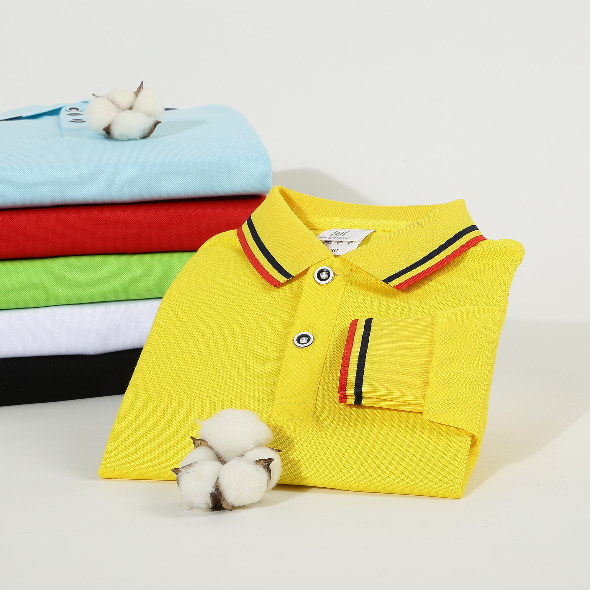 220g mercerized silo lapel long-sleeved polo shirt for children YZ02-26661