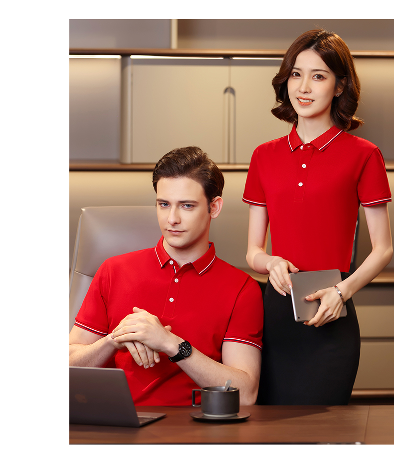 200g 40pcs seaweed silk pearl lapel short-sleeved POLO shirt GJ15-9958