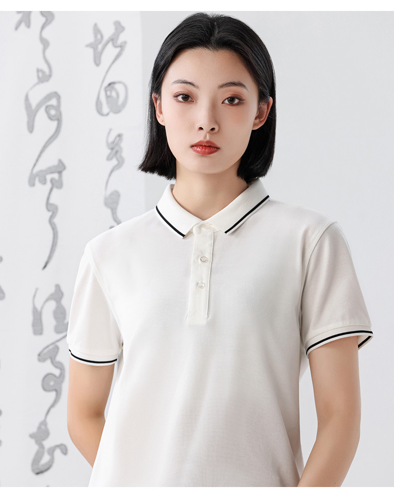 195g 50s double yarn lapel short sleeve POLO shirt GJ28-7325