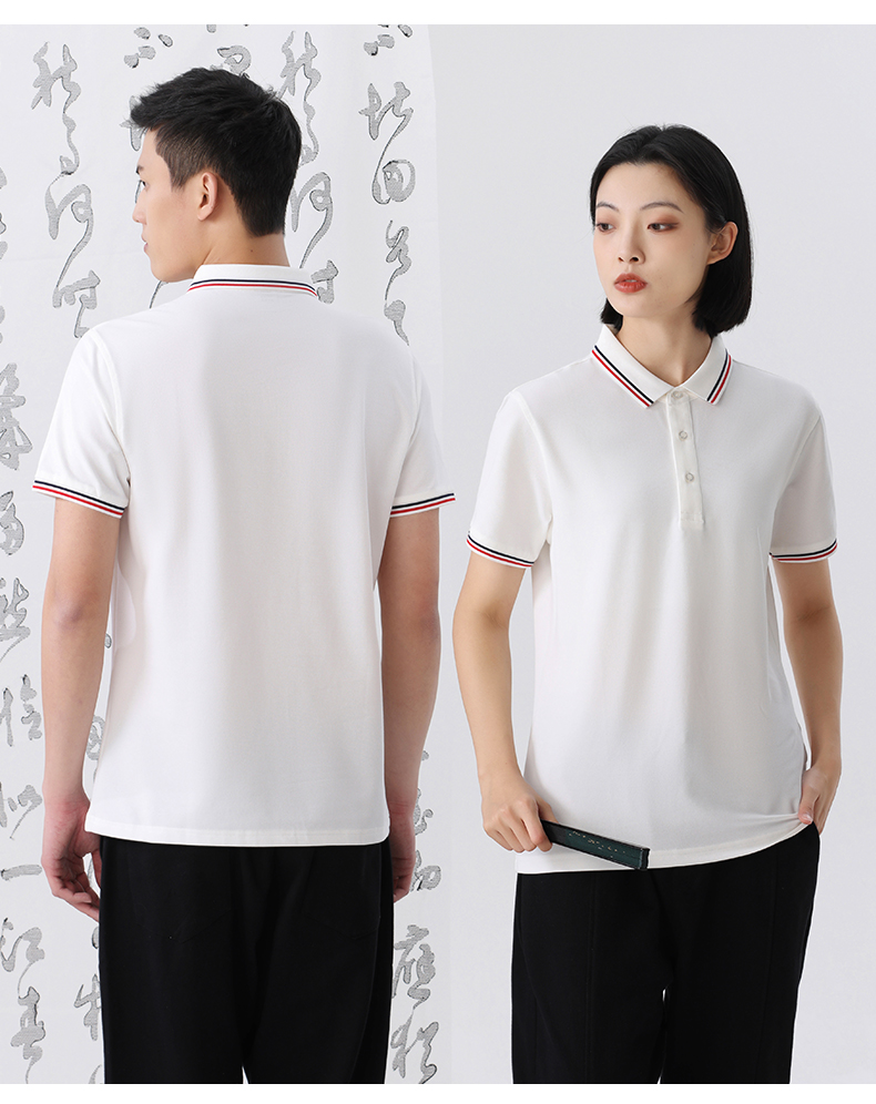 200g 40s yarn color collar short sleeve POLO shirt GJ28-2208