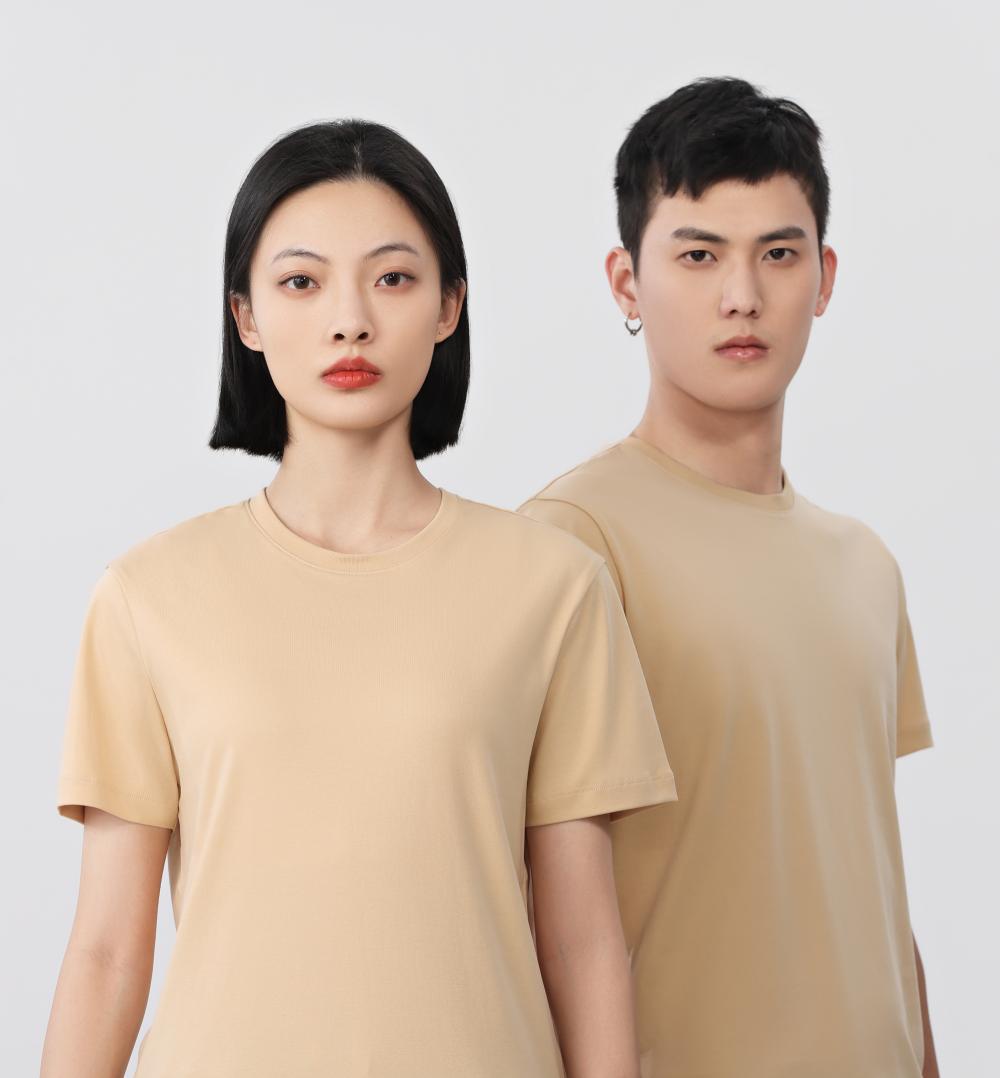 200G 50 count liquid ammonia cotton round neck short sleeve T-shirt S02-2366