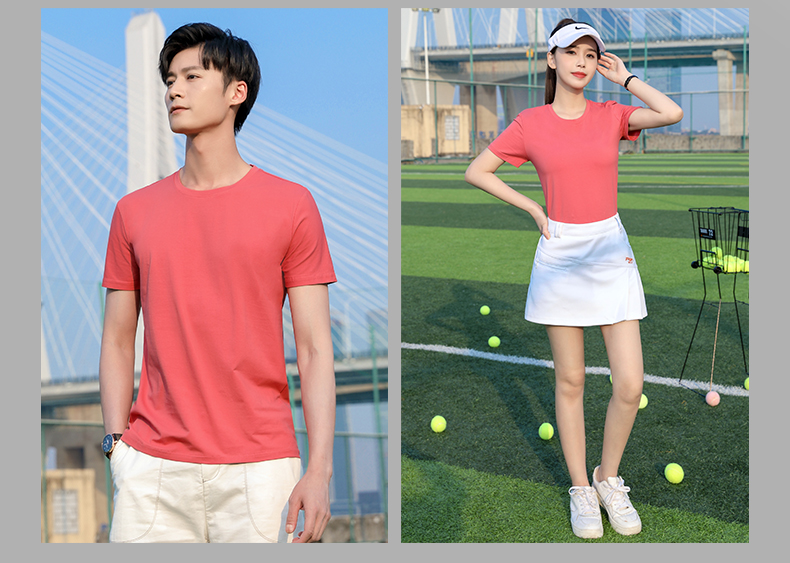 40 solid color sports short-sleeved round neck T-shirt H32-826