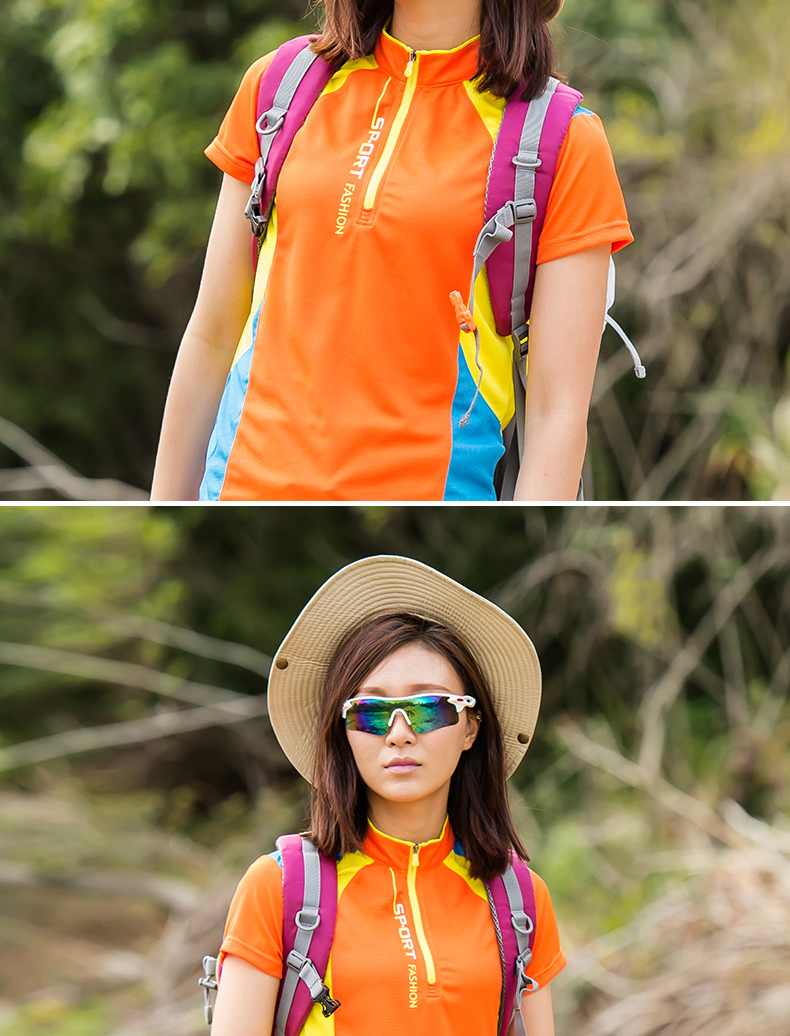 Outdoor couple quick-drying round neck short-sleeved T-shirt female KZ-8188 female