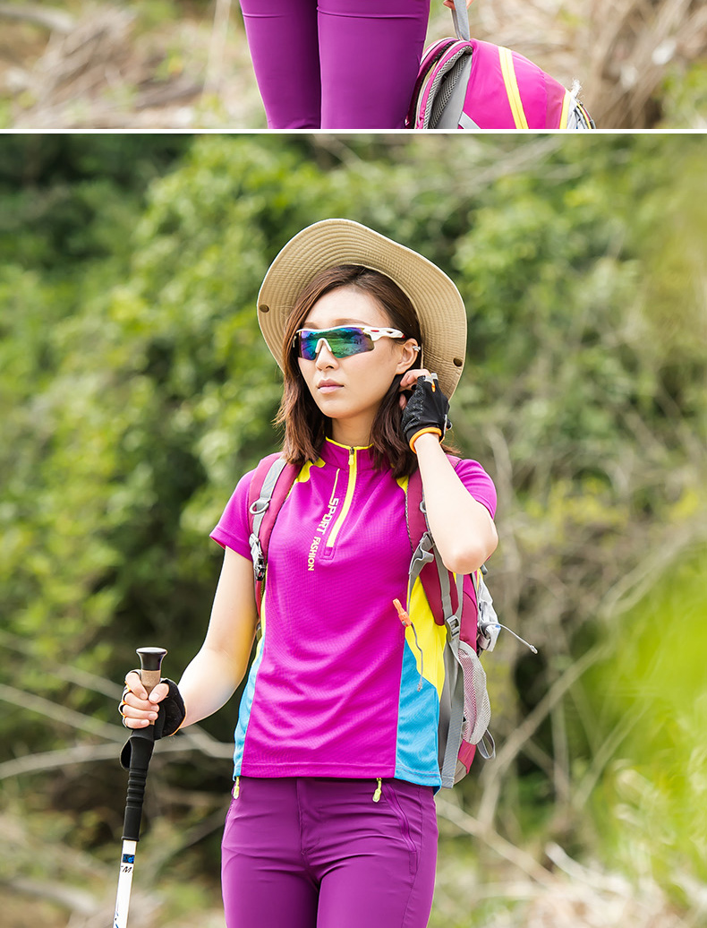 Outdoor couple quick-drying round neck short-sleeved T-shirt female KZ-8188 female