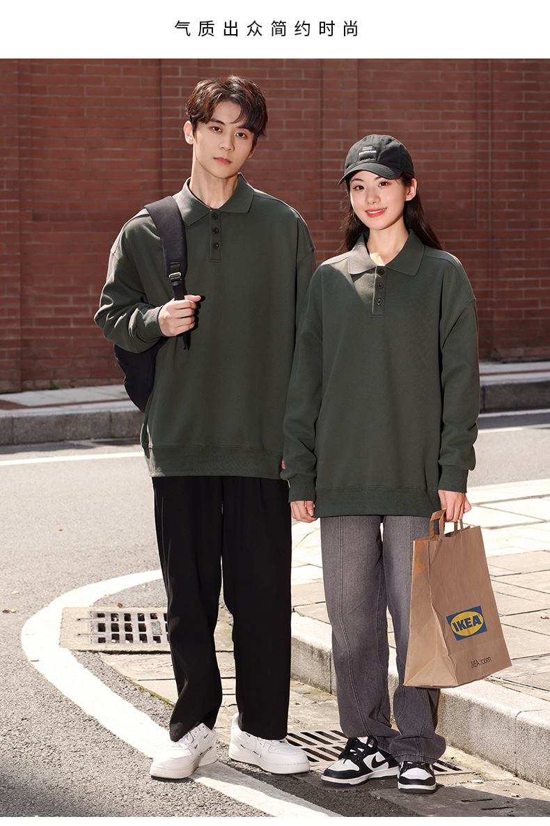 310g autumn and winter lapel long sleeve couple style S02-MF05