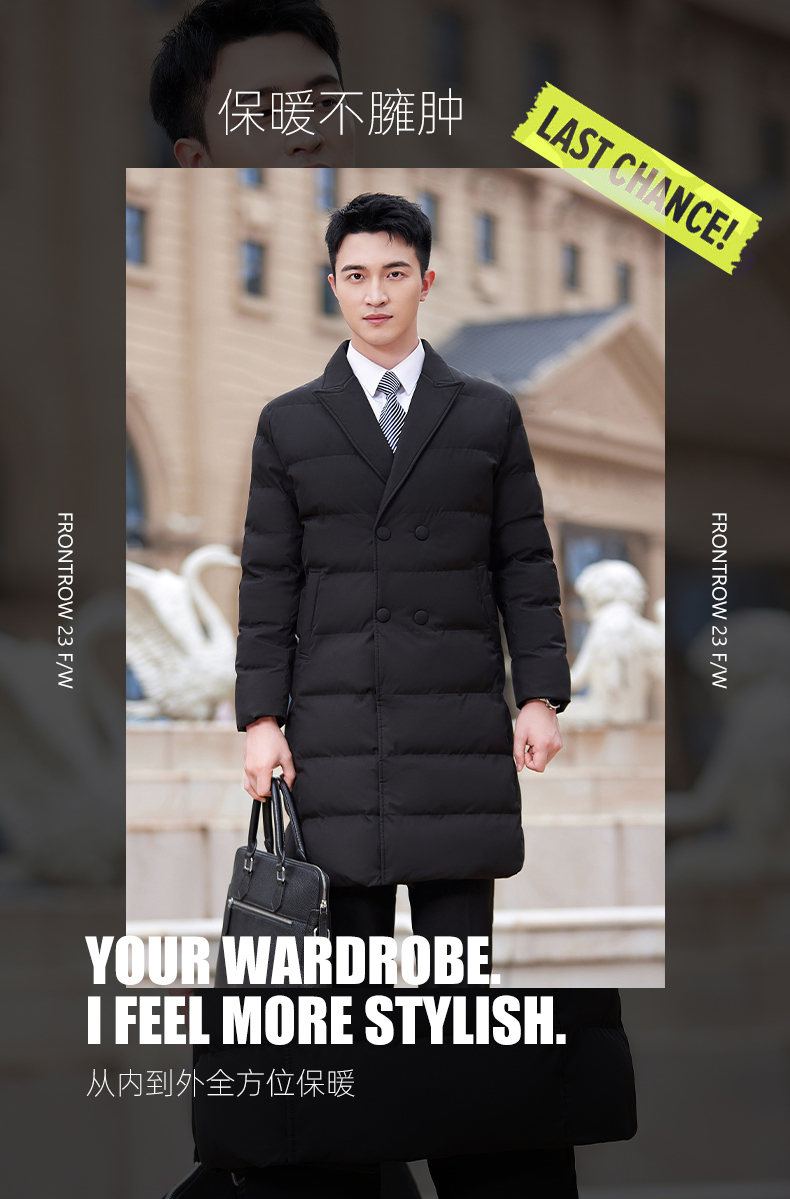 Autumn and winter down cotton warm cotton coat mid-length men style DY7-2319A men style