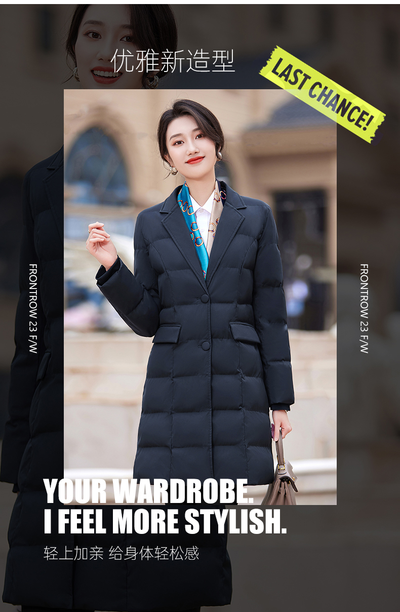 Autumn and winter business warm mid-length cotton coat for women DY7-2320 for women