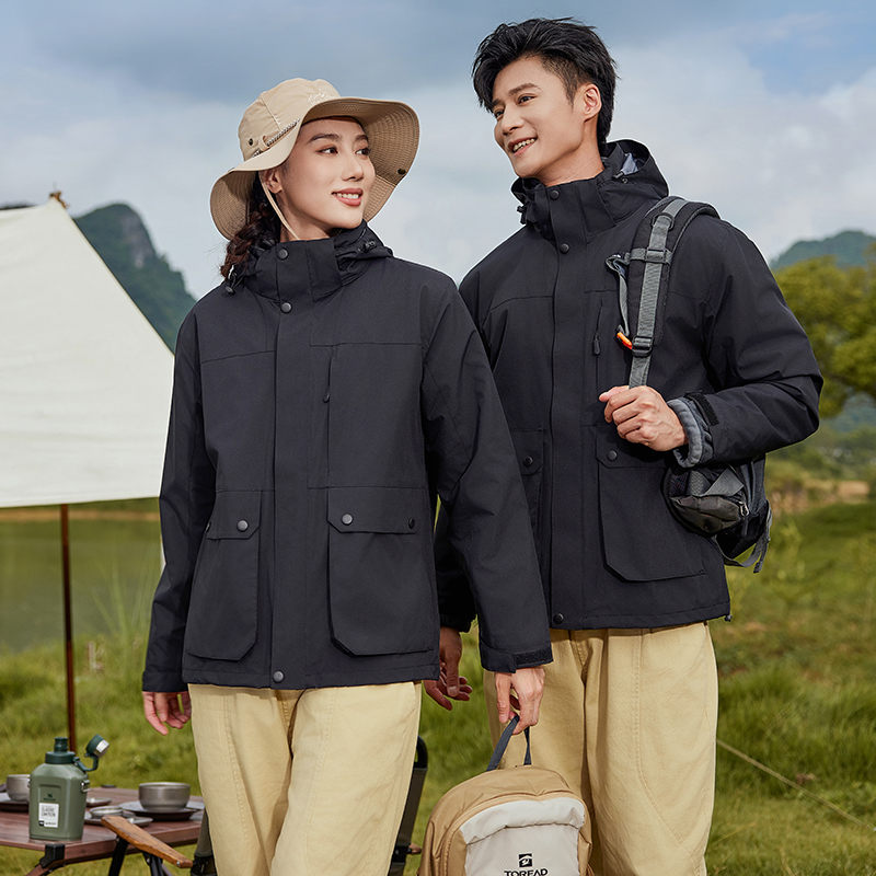 Outdoor high elastic Oxford cloth duck down liner three-in-one jacket GJ22-23988 duck down liner