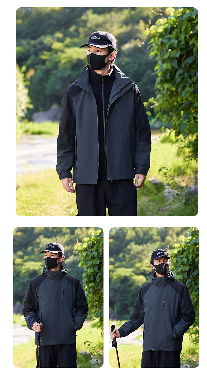 Couple outdoor anti-fouling and water-repellent three-in-one jacket KI3-88566 men