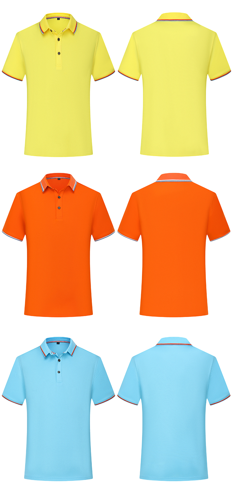 200g double stripe two-level collar short-sleeved POLO shirt universal GJ18-6880