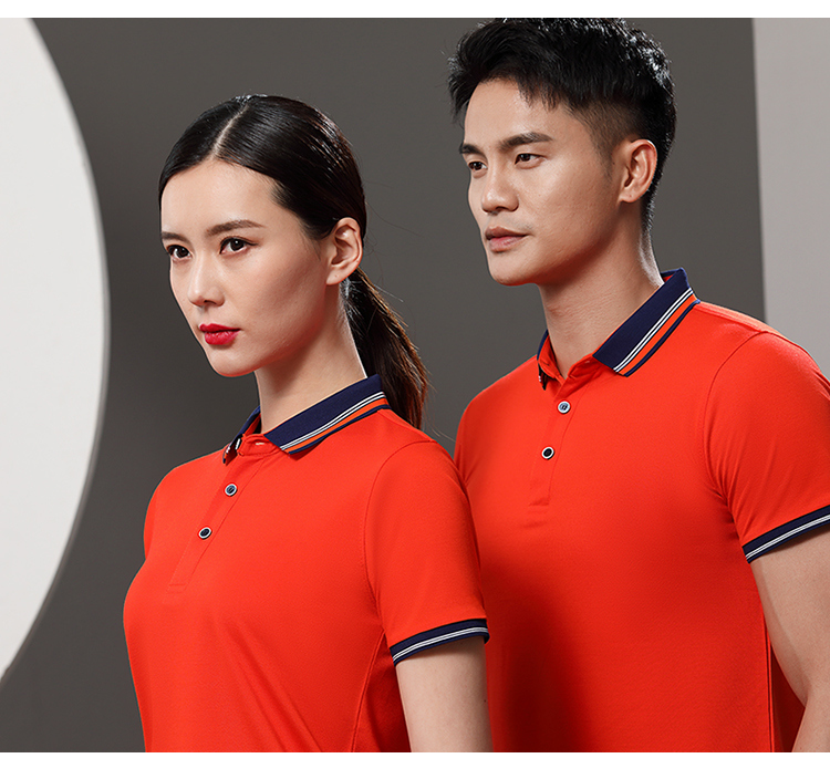 185g 32-count high elastic fiber interlaced lapel short-sleeved POLO shirt universal style HW01-2012