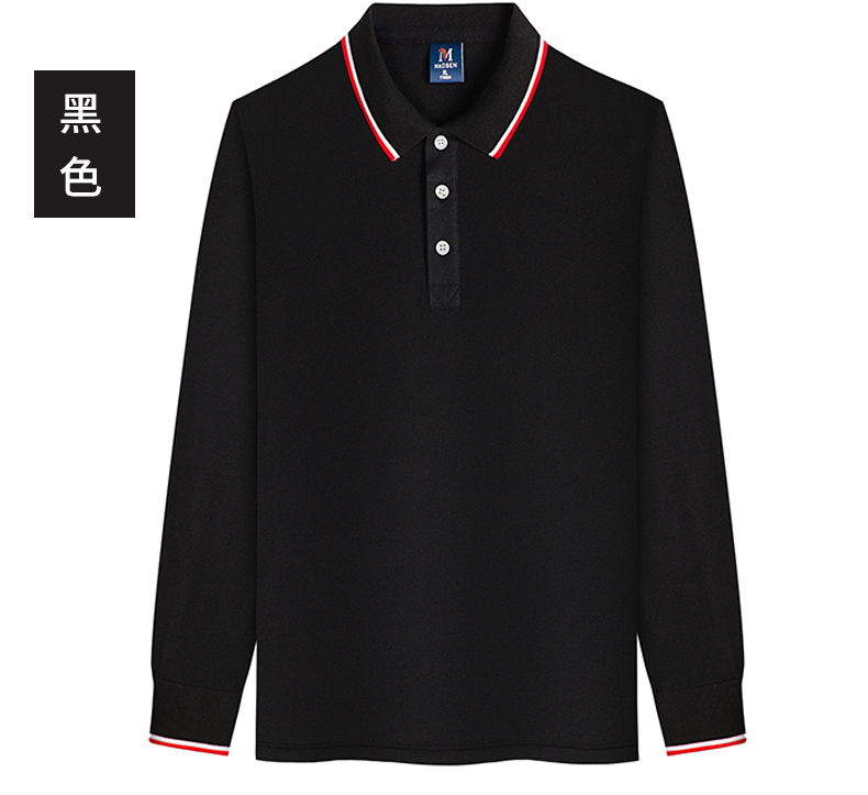 200g combed siro high imitation cotton Yinglang lapel long sleeve POLO shirt YZ01-6009