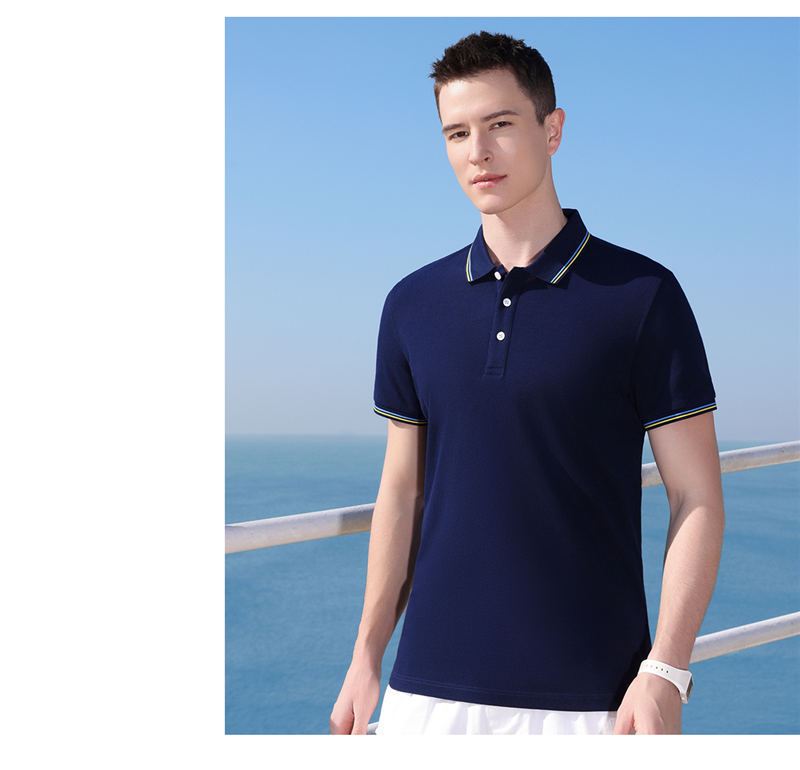 195g 26 count Fuji cotton pique lapel short sleeve POLO shirt universal GJ19-307