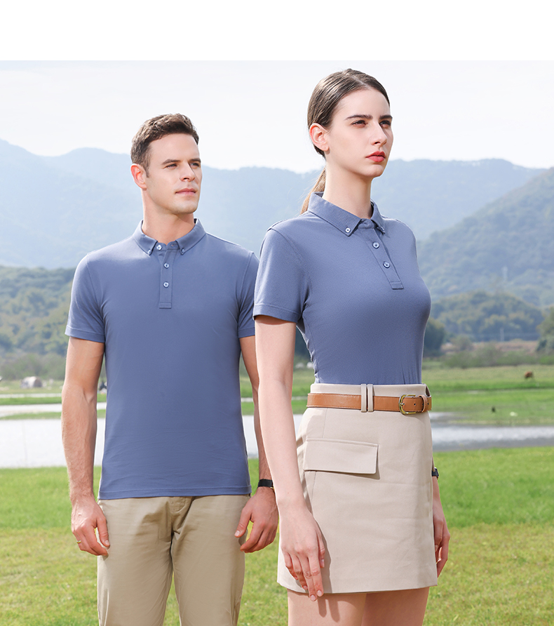 195g 32 count ice silk toulu cotton lapel short sleeve polo shirt universal GT1-33101