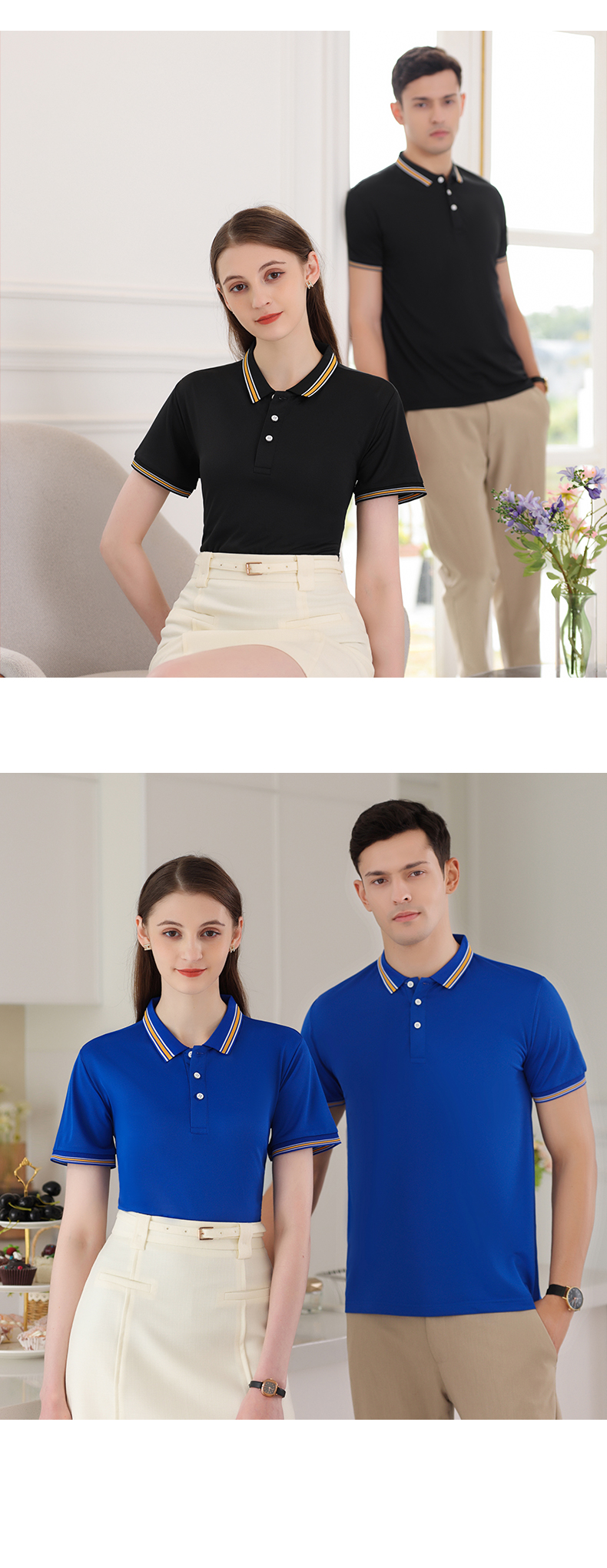 190g ice silk cotton lapel short-sleeved POLO shirt GT5-9177