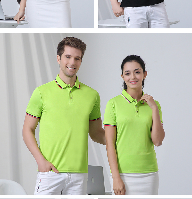 High-end nanofiber couple lapel POLO shirt H32-9808