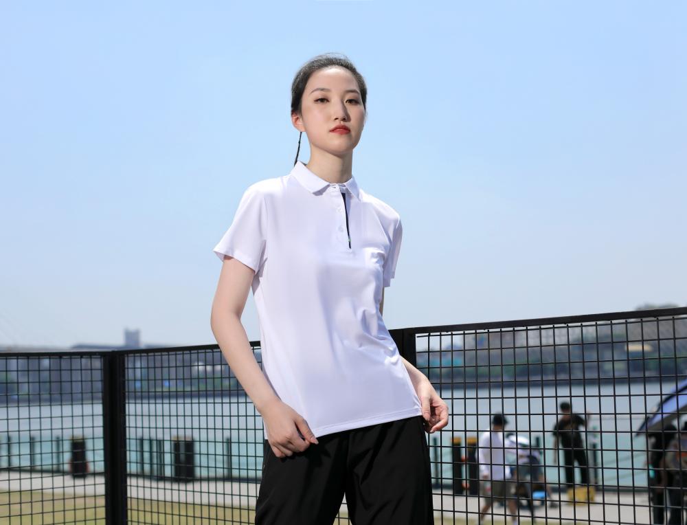 Business lapel short-sleeved POLO shirt for women GJ3-7129