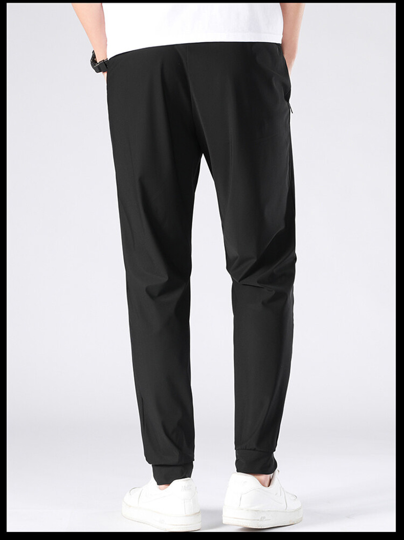 Ice silk trousers with cuffs for men and women H16-020 cuffs