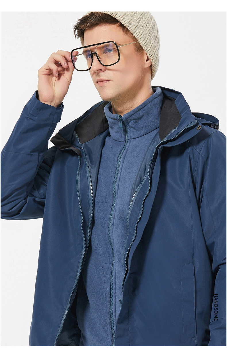 Removable polar fleece liner three-in-one jacket V03-1855 men