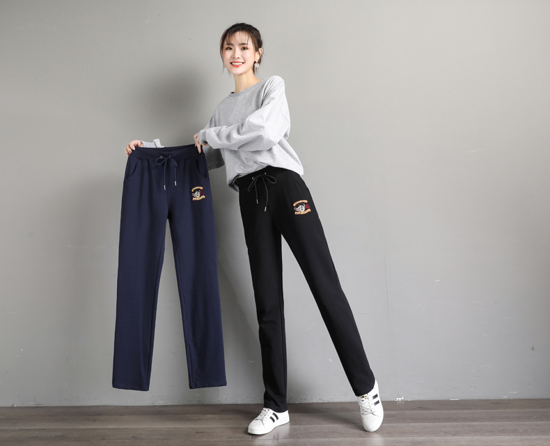 Elastic sports pants women casual sweatpants straight pants women style G32-CR006