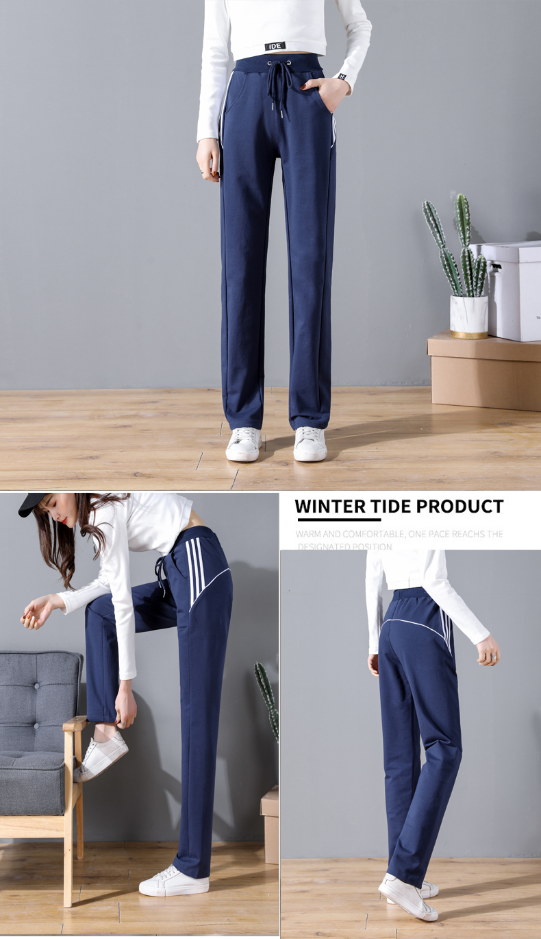 Loose straight elastic drawstring casual pants for women G32-CR206