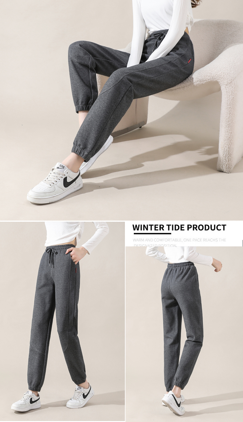 Autumn and winter warm solid color casual pants for women G32-CR6136