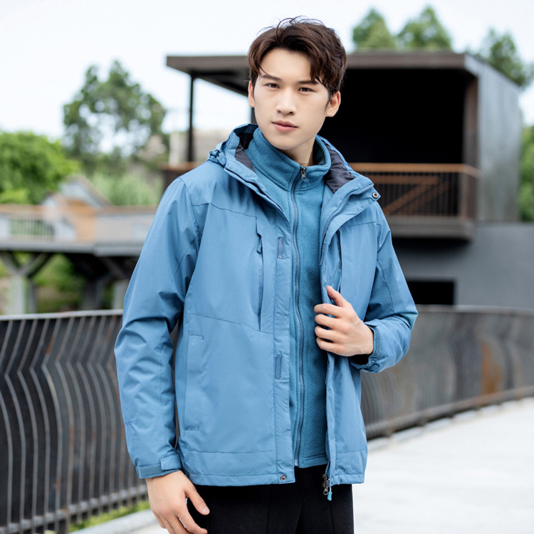 440g silver fox fleece liner three-in-one jacket KG2-9088 men