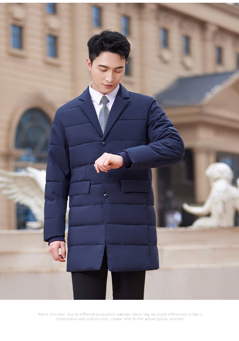 Lapel Thickened Down Cotton Jacket Mid-Length Men Style DY7-253A Men Style