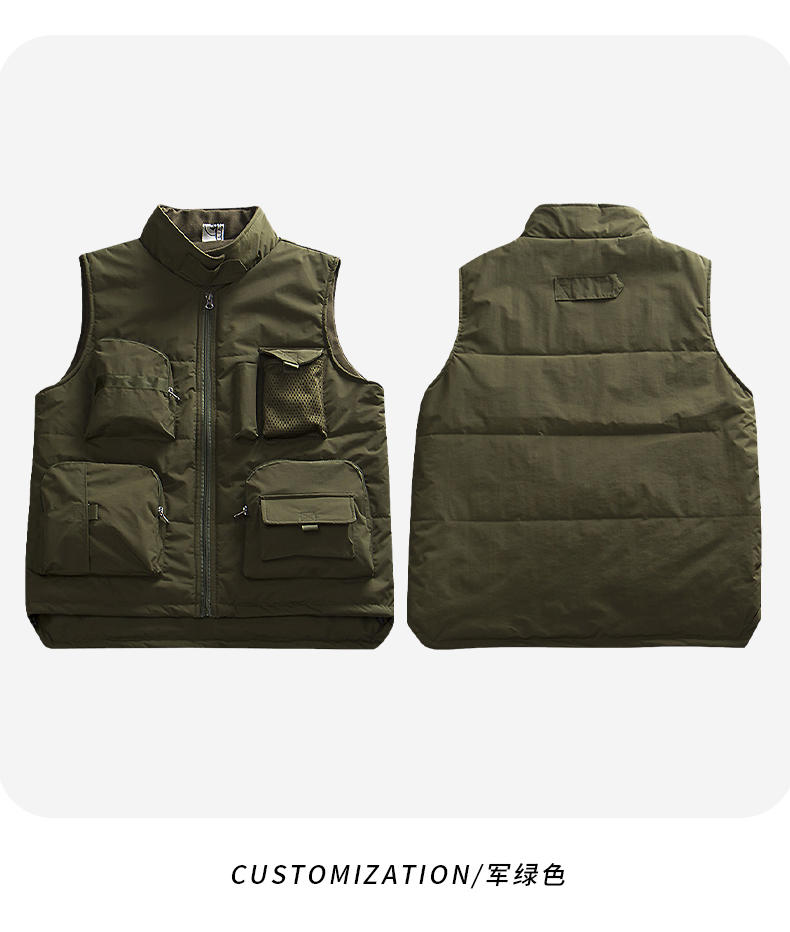 Autumn and winter quick-drying multi-pocket cotton vest E01-3053