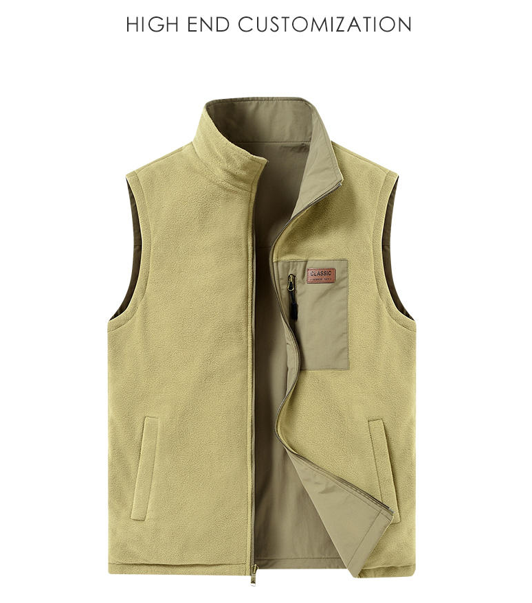 Thickened fleece warm double-sided vest E01-7929R