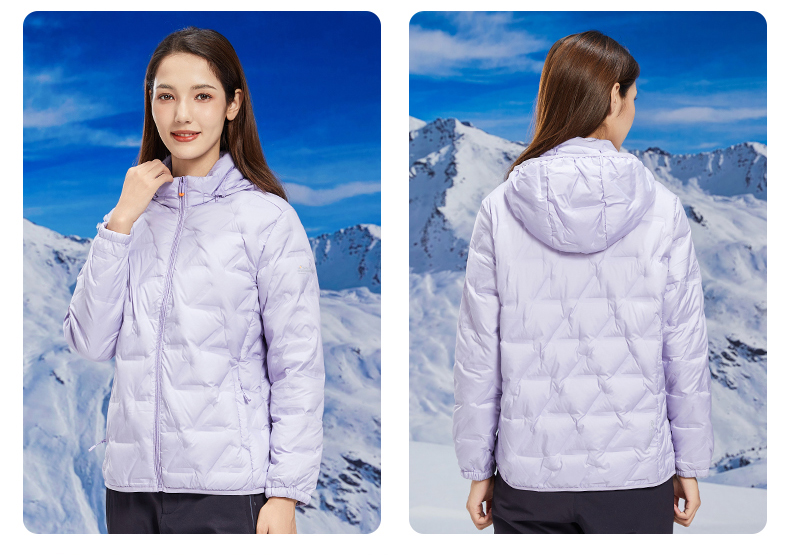 Lightweight hooded warm portable down jacket KP1-68518 for women