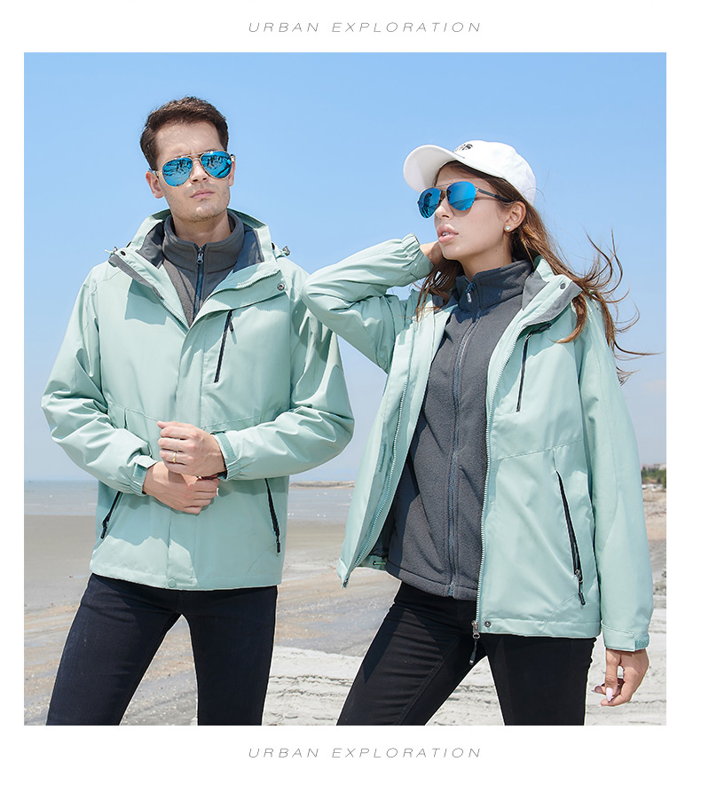 Warm three-in-one two-piece jacket for couples M03-C03