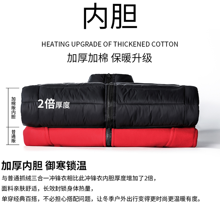 Warm and thickened two-piece three-in-one down cotton liner jacket for men KE-6966