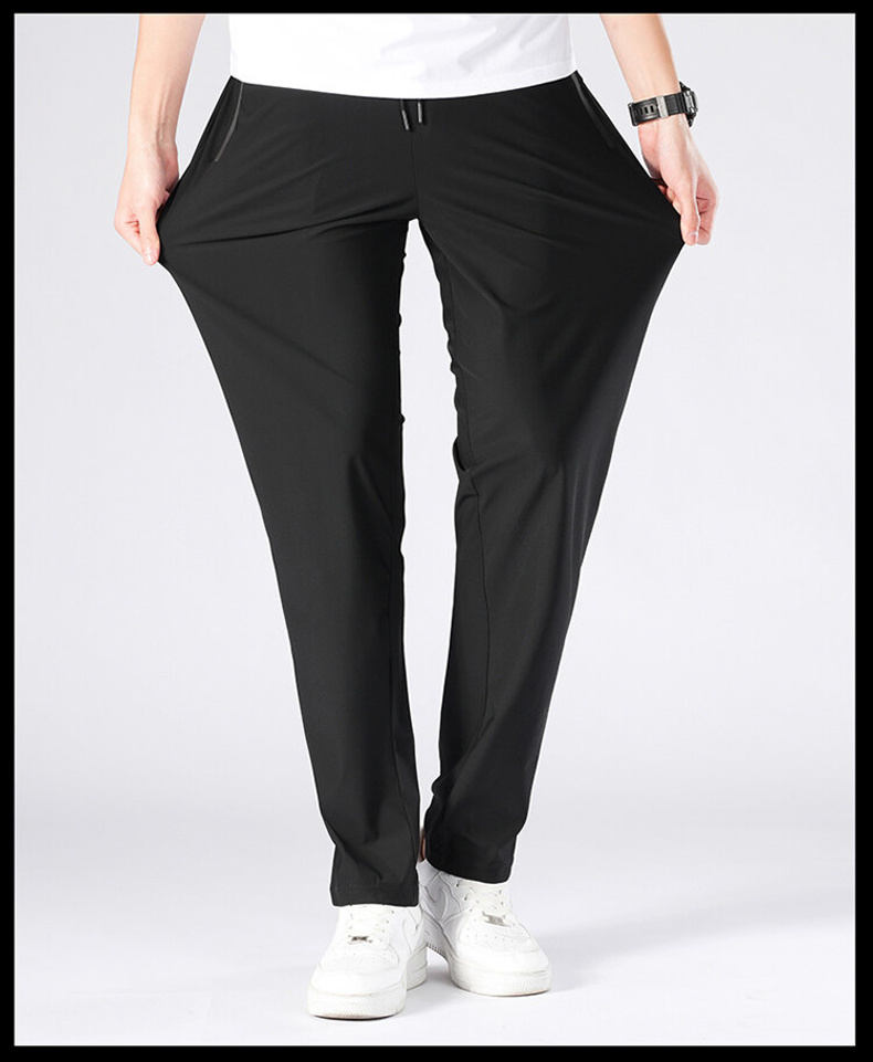 Ice silk trousers with cuffs for men and women H16-020 cuffs